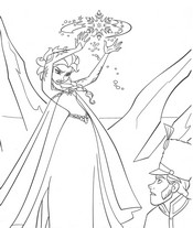 coloriage la reine des neiges en plein combat